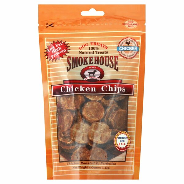 Smokehouse Smoke House Chicken Chips Dog Chew 4oz Resealable Bag with Header 664847